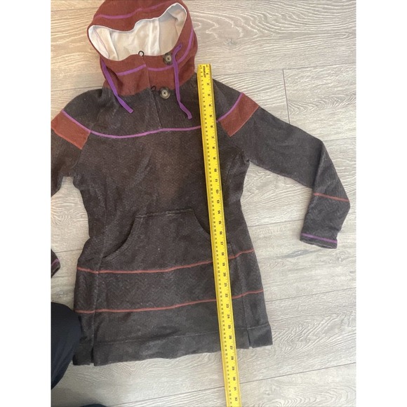 prAna Tunic Hoodie Jacket Pullover Brown Wool Blend Women's Size S - Picture 3 of 4